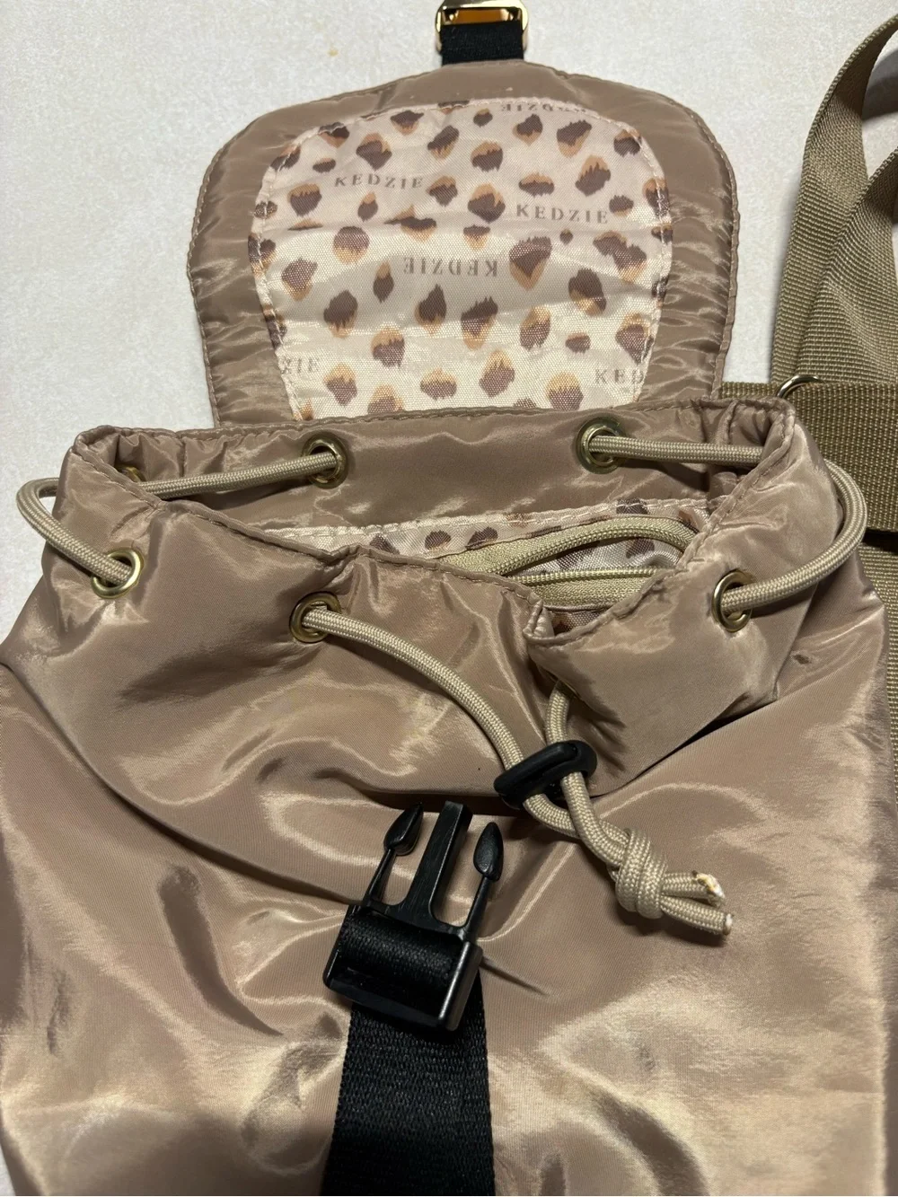 Kedzie Taupe Women's Nylon Backpack - Casual Everyday Pack